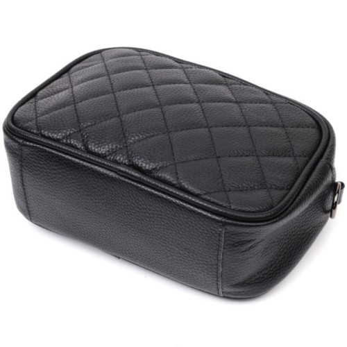 Сумка Vintage Шкіряна жіноча через плече на одне відділення Чорна (22387)