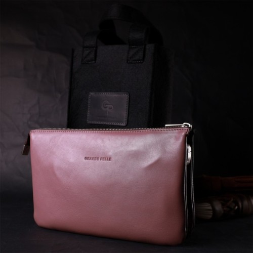 Сумка Grande Pelle З натуральної шкіри Пудрова (11634)