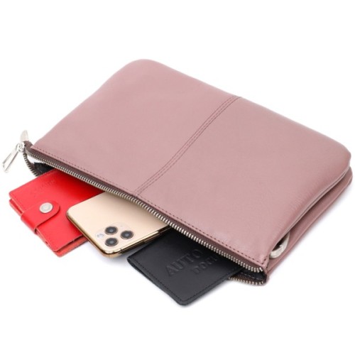 Сумка Grande Pelle З натуральної шкіри Пудрова (11634)