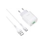 Зарядний пристрій HOCO C72Q Glorious USB QC3.0 + cable USB to USB-C 18W White (6931474732552)