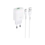 Зарядний пристрій HOCO C72Q Glorious USB QC3.0 + cable USB to USB-C 18W White (6931474732552)