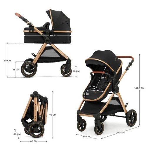 Коляска Kinderkraft 2 в 1 Esme Black (KSESME00BLK2000) (5902533929665)