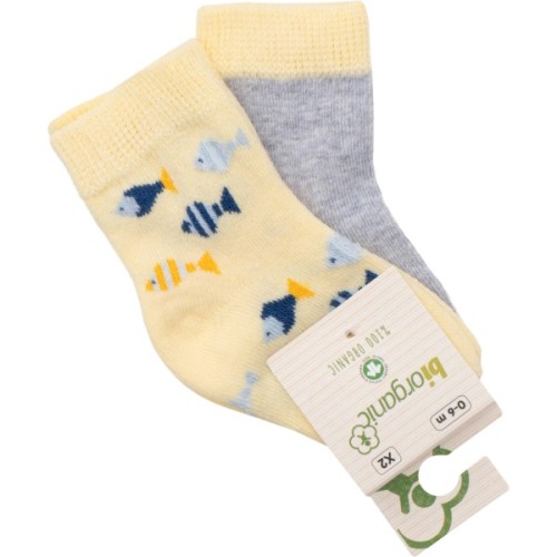 Шкарпетки дитячі Bibaby з рибками (68377-0-6-yellow)