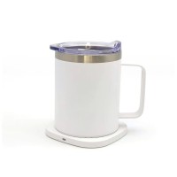 Термокружка TheGeneral з підігрівом та бездротовою зарядкою ThermoHub 15W з LED індикатором біла (40021321-08)