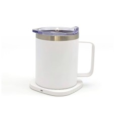 Термокружка TheGeneral з підігрівом та бездротовою зарядкою ThermoHub 15W з LED індикатором біла (40021321-08)