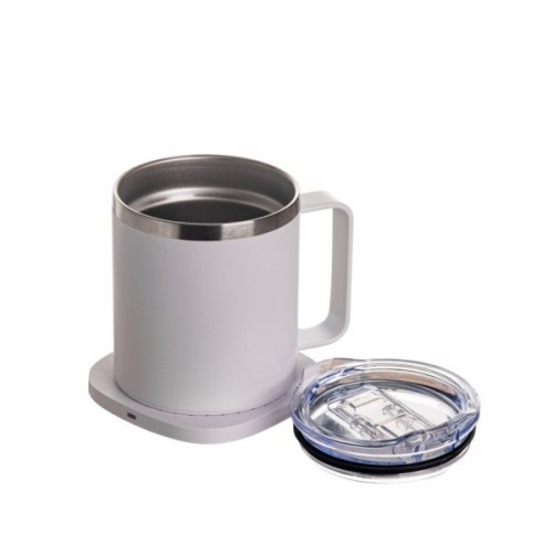 Термокружка TheGeneral з підігрівом та бездротовою зарядкою ThermoHub 15W з LED індикатором біла (40021321-08)