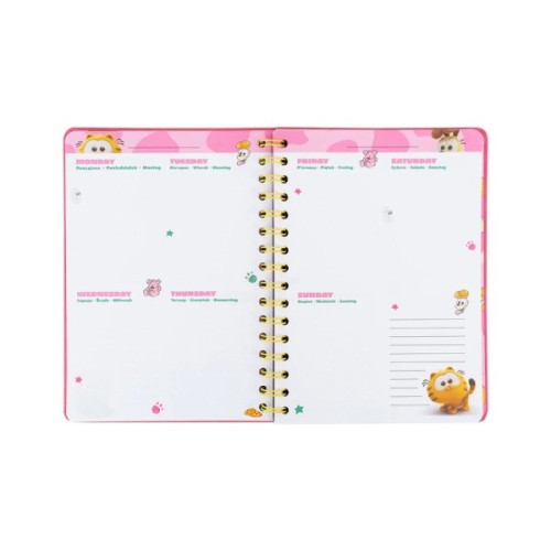 Тижневик Kite дитячий на спіралі Garfield, тверда обкладинка (GF25-438)