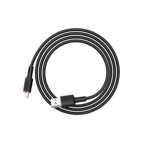 Дата кабель USB 2.0 AM to USB-C 1.2m 3A silicon black Acefast (6974316280767)