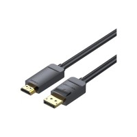 Кабель мультимедійний DisplayPort M to HDMI M 1.5m 4K30Hz black Vention (HAGBG)