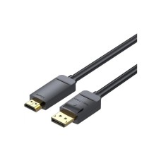 Кабель мультимедійний DisplayPort M to HDMI M 1.5m 4K30Hz black Vention (HAGBG)