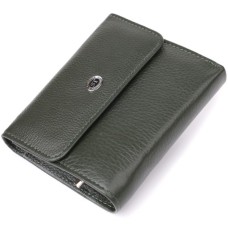 Гаманець ST Leather З натуральної шкіри Зелений (23074)