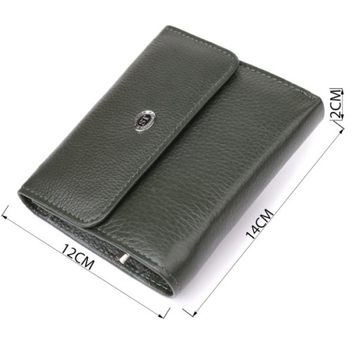 Гаманець ST Leather З натуральної шкіри Зелений (23074)