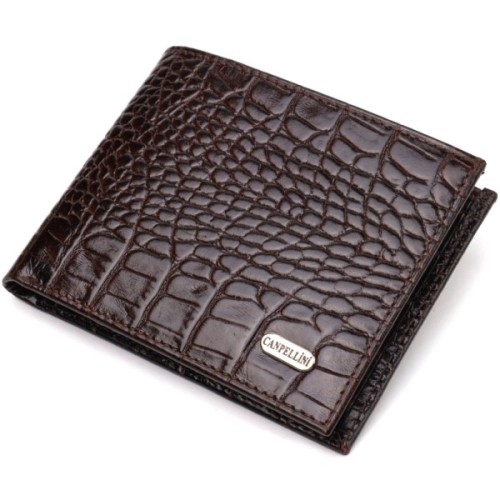 Портмоне Canpellini З натуральної шкіри Коричневе (21870)