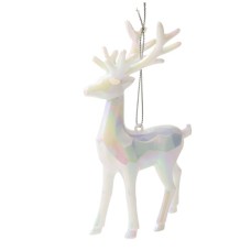 Прикраса декоративна Chomik Олень, пластик, білий, 9х15 см (5900779895928)