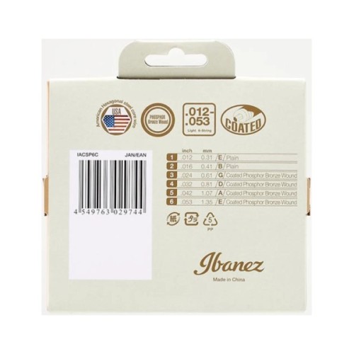 Струни для гітари Ibanez IACSP6C Acoustic Guitar Strings 12-53 (301877)