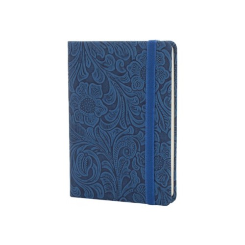 Книга записна Optima А6 LADY тверда обкладинка текстиль, гумка, кремовий блок, лінія блакитний (O20389-11)