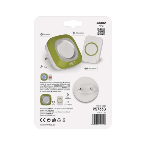 Дверний дзвінок EMOS бездротовий EMOS P5733G (P5733G)