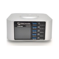 Зарядний пристрій MECHANIC 5xUSB-C PD + 5xUSB QC3.0 + Wireless Charging 15W LED indication 200W black (X-Power Plus-200W)