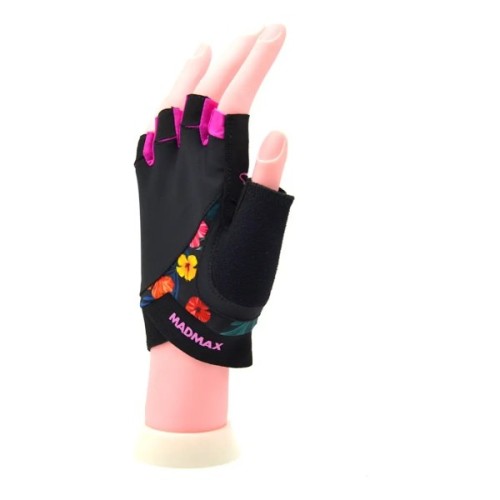 Рукавички для фітнесу MadMax MFG-770 Flower Power Gloves Black/Pink XS (MFG-770_XS)