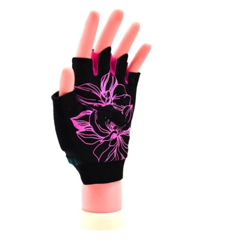 Рукавички для фітнесу MadMax MFG-770 Flower Power Gloves Black/Pink XS (MFG-770_XS)