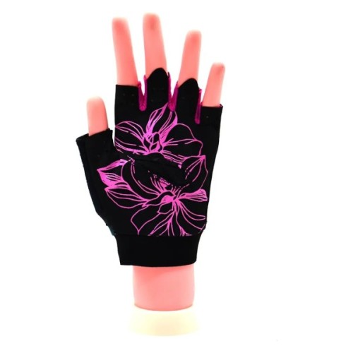 Рукавички для фітнесу MadMax MFG-770 Flower Power Gloves Black/Pink XS (MFG-770_XS)