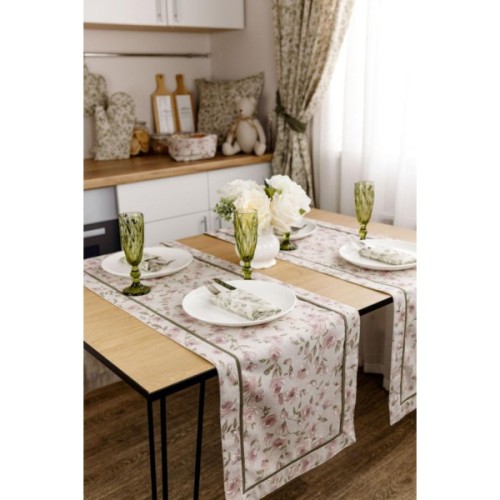 Доріжка на стіл Прованс Тереза квіточки з кантом 40х160 (034456)