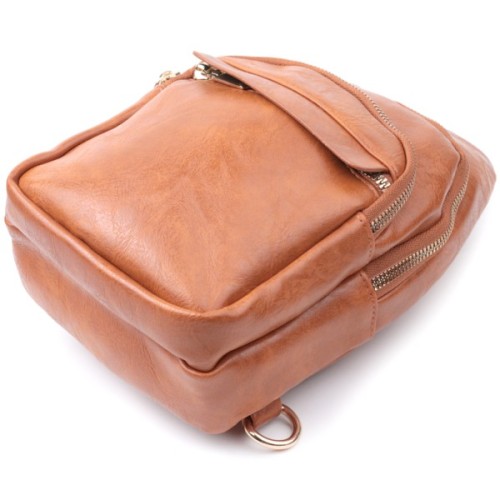 Сумка Vintage Жіноча з однією лямкою через плече з гладкої екошкіри Руда (22767)