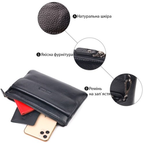 Сумка Canpellini З натуральної шкіри Чорна (21546)