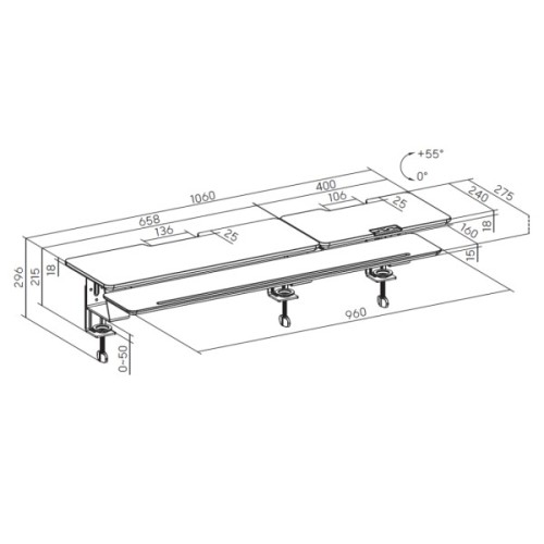 Органайзер для столу OfficePro Versatile desktop riser with angle-adjustable laptop riser (MR260B)