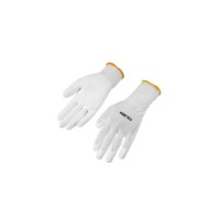 Захисні рукавиці Tolsen поліестер з ПУ покриттям білі L (9) (45500)