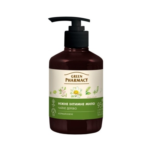 Мило для інтимної гігієни Green Pharmacy Чайне дерево Антибактеріальне 370 мл (4823015907807)