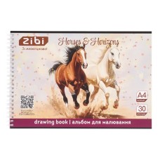 Альбом для малювання ZiBi А4 HORSES, 30 аркушів на пружині (ZB.1441-23)