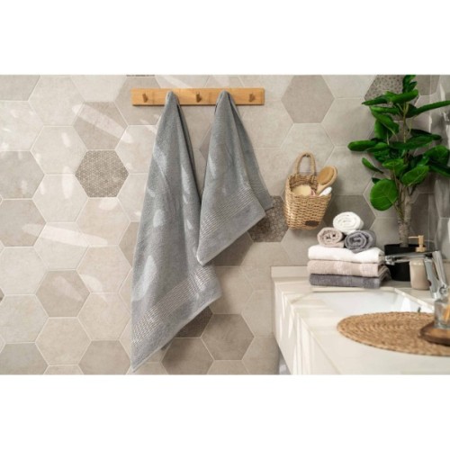 Рушник Ardesto набір махрових Lotus 2 шт 50х90 см індіго, 70х140см, 100% бавовна, сірий (ART2357SG)