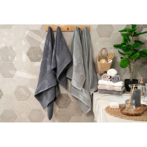 Рушник Ardesto набір махрових Lotus 2 шт 50х90 см індіго, 70х140см, 100% бавовна, сірий (ART2357SG)