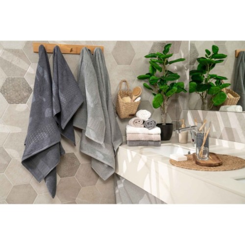 Рушник Ardesto набір махрових Lotus 2 шт 50х90 см індіго, 70х140см, 100% бавовна, сірий (ART2357SG)