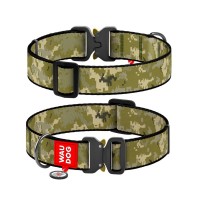 Нашийник для тварин WAUDOG Nylon з QR-паспортом "Мілітарі" металевий фастекс M (286-4026)