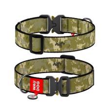 Нашийник для тварин WAUDOG Nylon з QR-паспортом "Мілітарі" металевий фастекс M (286-4026)