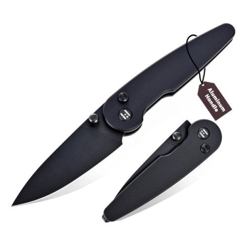 Ніж Hightron Birdidi, D2, алюміній, чорний, чорний клинок (HK06BLK)