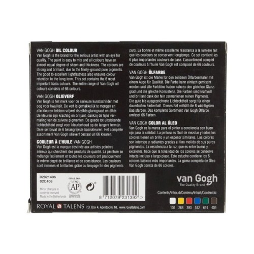 Олійні фарби Royal Talens Van Gogh Starter set 6 кольорів 20 мл (8712079231392)