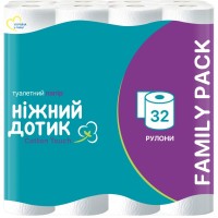 Туалетний папір Ніжний дотик Cotton Touch 2 шари 32 рулони (4820183972033)