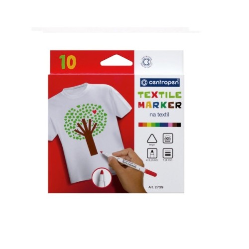 Набір маркерів Centropen набір для текстилю Textile 1.8 мм 6 шт (2739.6)