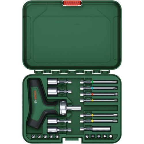 Набір викруток Bosch з тріскачкою, т-подлібне руків''я, 20 насадок, 109мм, кейс, с (1.600.A02.Z9T)