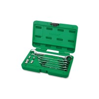 Ключ Toptul комбінований з тріскачкою 10шт. 8-19мм + перехідники (GAAI1004)