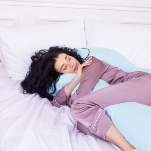 Подушка MirSon для вагітних і відпочинку Eco Line №8013 U-подібна Blue (2200006178378)