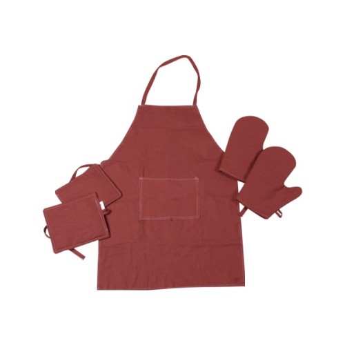Фартух MirSon Набір 19-1217 Chocolate perla бязь дві прихватки + дві рукавички-прихватки + фартух (2200006752684)