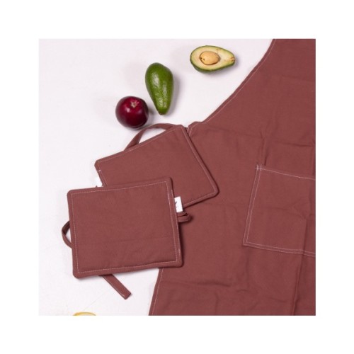 Фартух MirSon Набір 19-1217 Chocolate perla бязь дві прихватки + дві рукавички-прихватки + фартух (2200006752684)