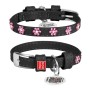 Нашийник для тварин WAUDOG Glamour з QR-паспортом "Квіти" S Ш 20 мм Д 30-39 см чорний (32021)