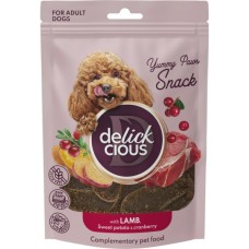 Ласощі для собак Delickcious з ягням, бататом і журавлиною 80 г (4820269147348)