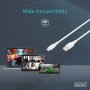 Дата кабель USB 2.0 AM to USB-C 1.0m 60W white Digitus (AK-300340-010-W)