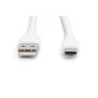 Дата кабель USB 2.0 AM to USB-C 1.0m 60W white Digitus (AK-300340-010-W)